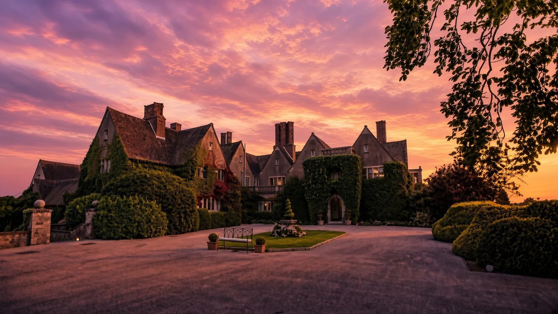 Mallory Court at sunset, where the calendar was photographed